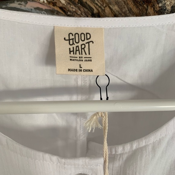 Matilda Jane Good Hart Eyelet Dress Large White NWT - Picture 3 of 5